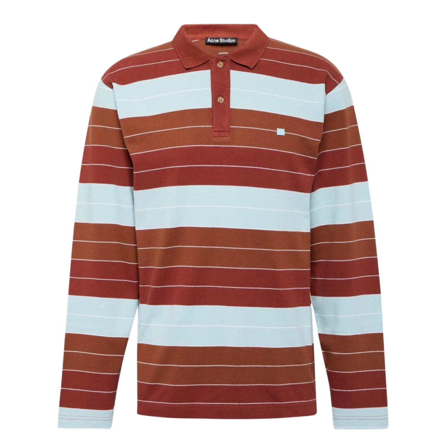 Acne Studios 'Brown' Striped Polo Longsleeve Shirt
