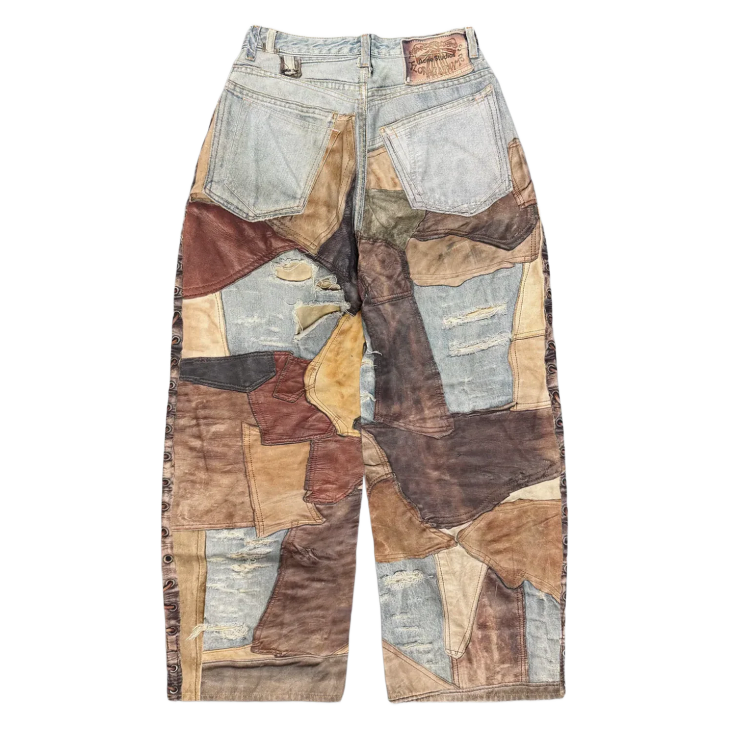 Acne Studios 'Leather Patchwork' Denim Jeans - Image 2