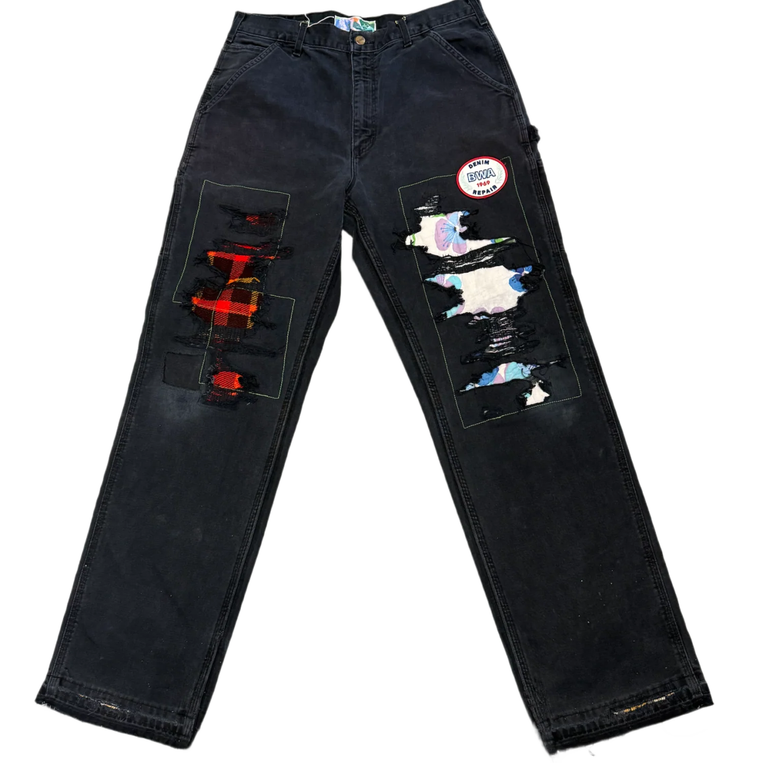 *Better With Age 'Black Wash' Patch Repair Jeans