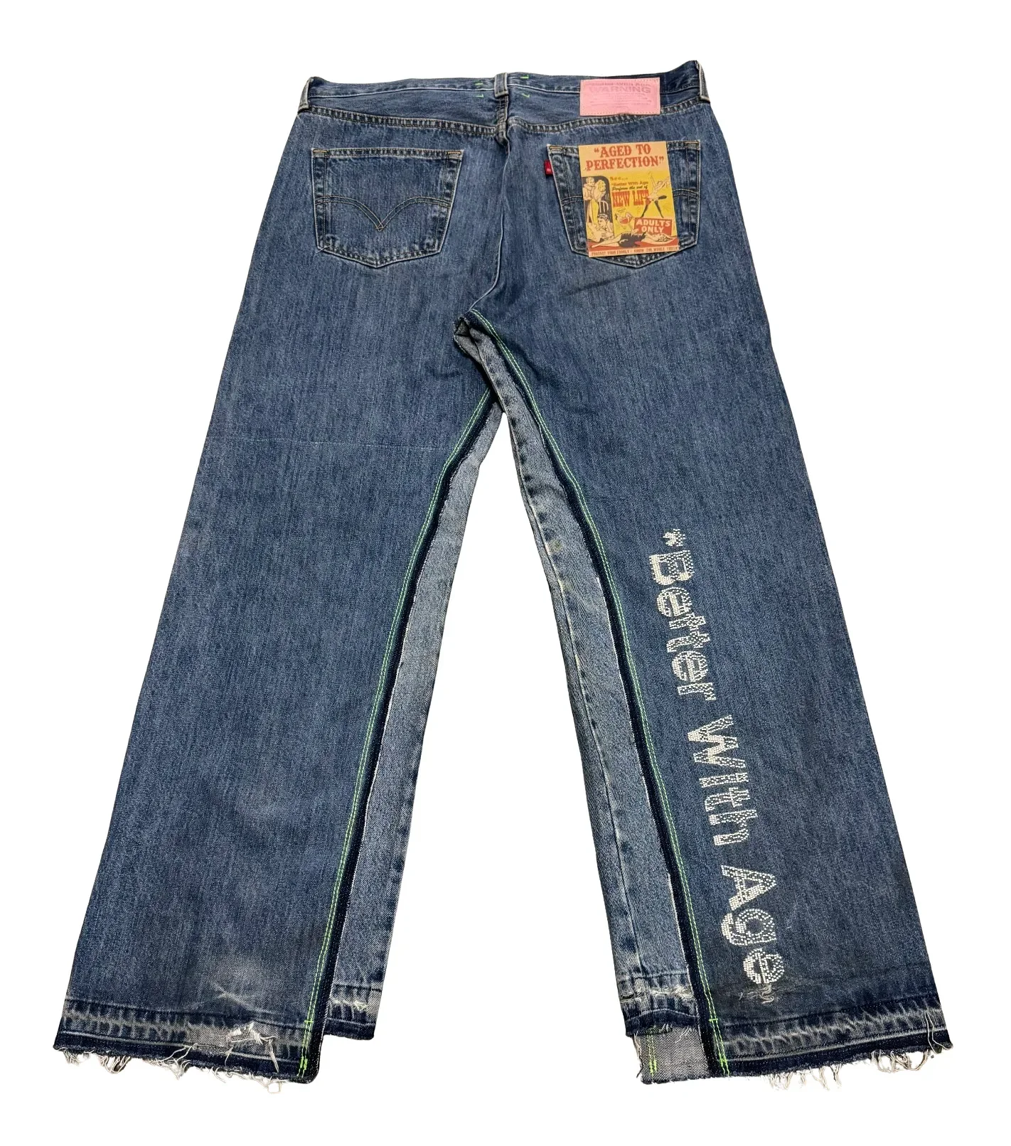*Better With Age 'Sham' Hand-Beaded Double Wide Jeans - Image 2