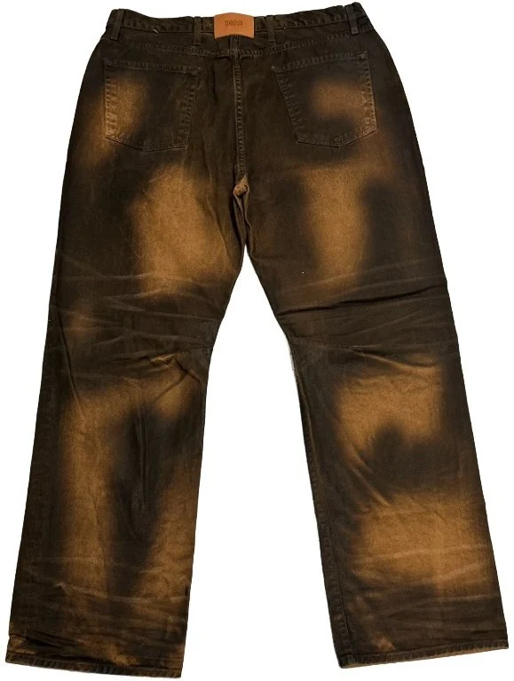 Bossi 'Brown' Leather Look Jeans - Image 2