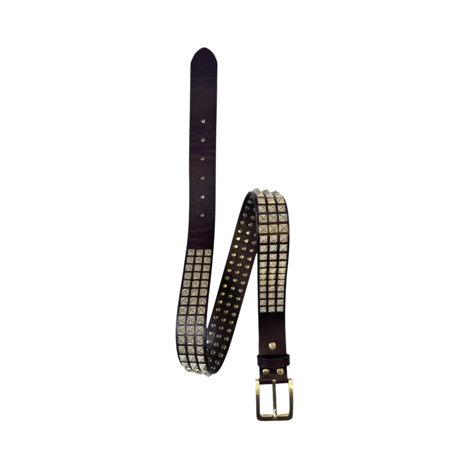 Bossi 'Gold on Brown' Studded Belt - Image 2