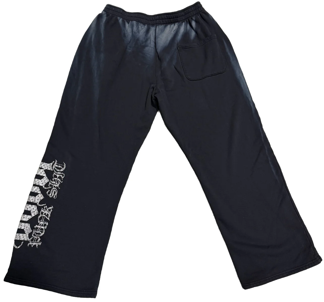 Bossi 'Silver Heavy Metal' Washed Black Rhinestone Sweatpants - Image 2