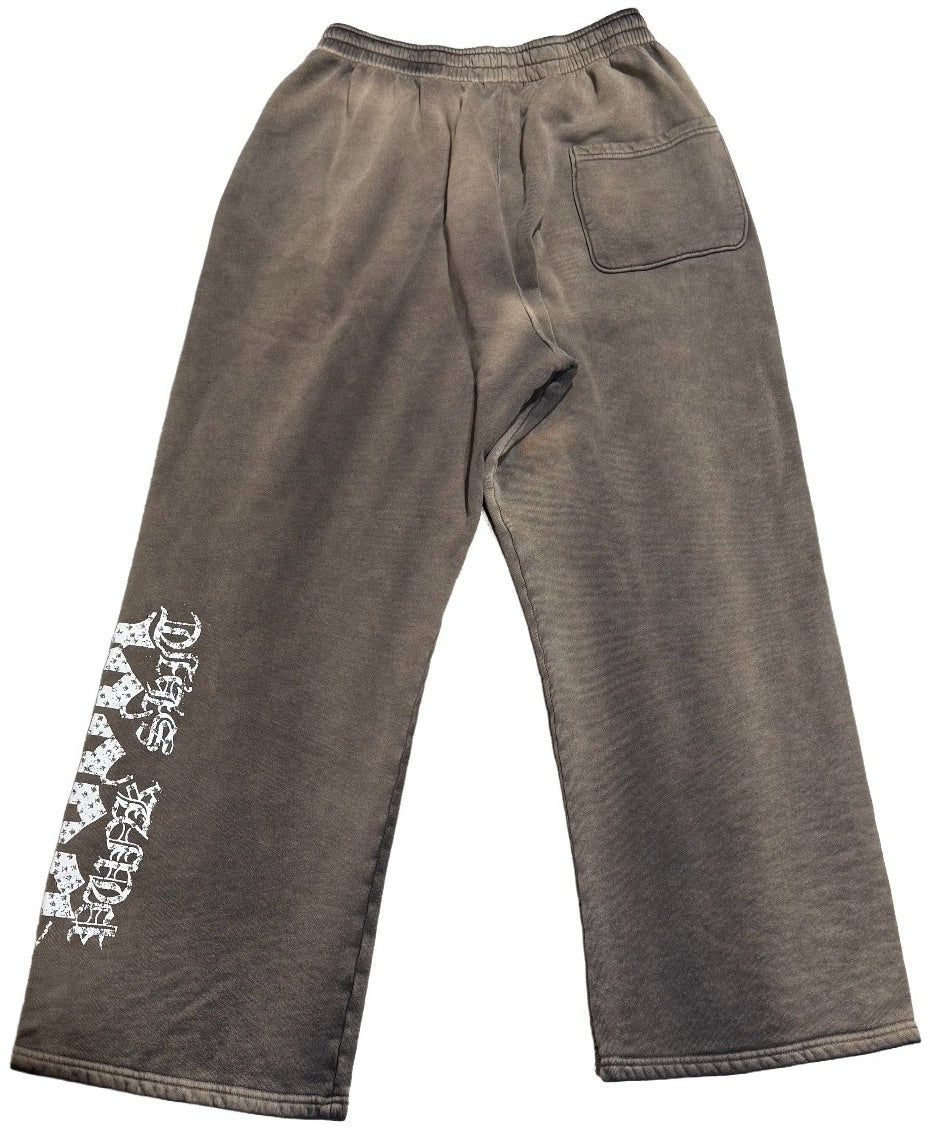 Bossi 'White Heavy Metal' Washed Brown Rhinestone Sweatpants - Image 2