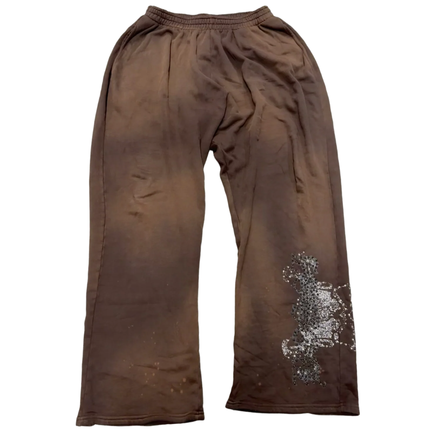 Bossi 'Skull & Bones' Washed Brown Sweatpants
