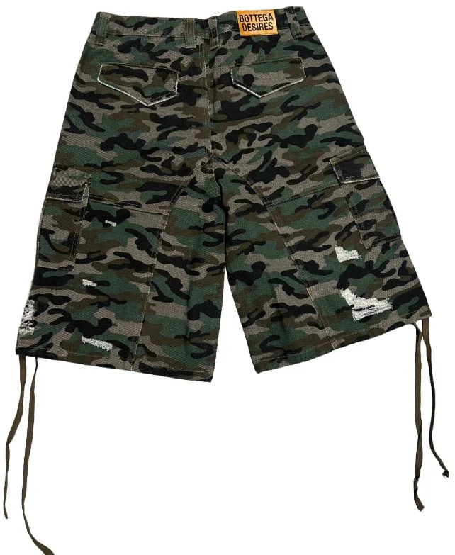 Bottega Desires 'Camo' Distressed Cargo Shorts - Image 2