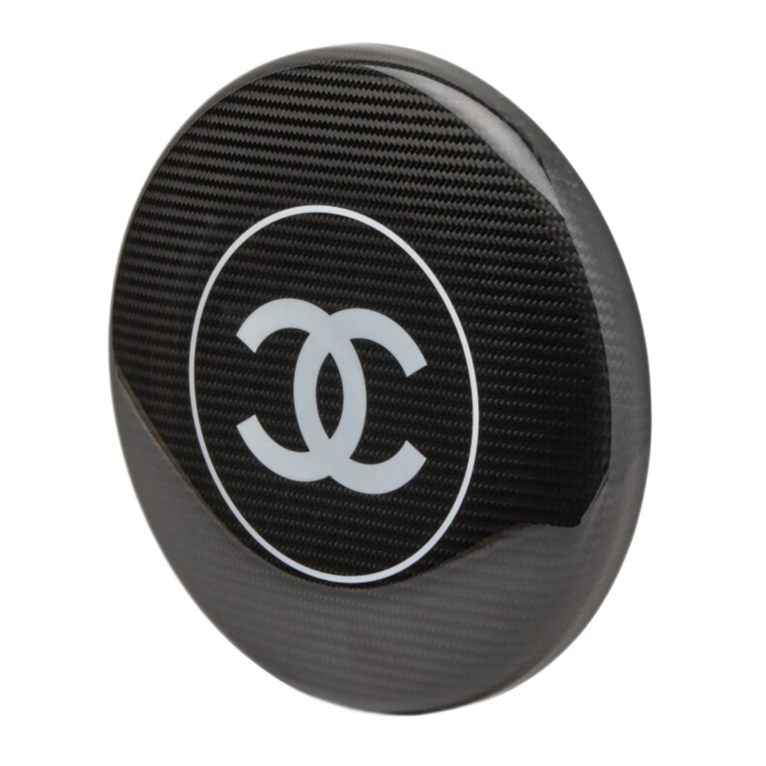 Chanel 2022 Limited Edition Black Carbon Fiber CC Frisbee
