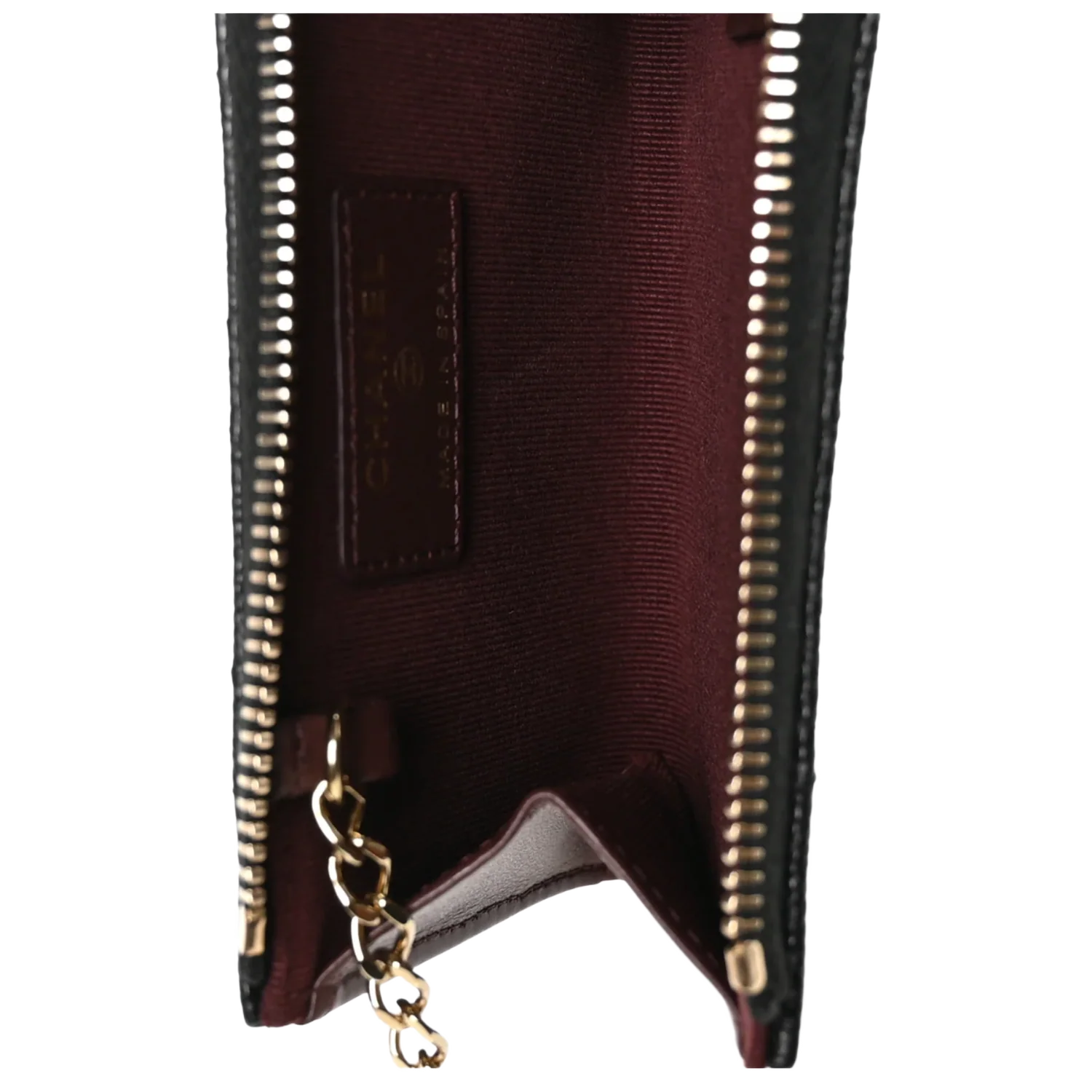 Chanel 26S 'Quilted Caviar Leather' Zipped Cardholder Keychain - Image 3
