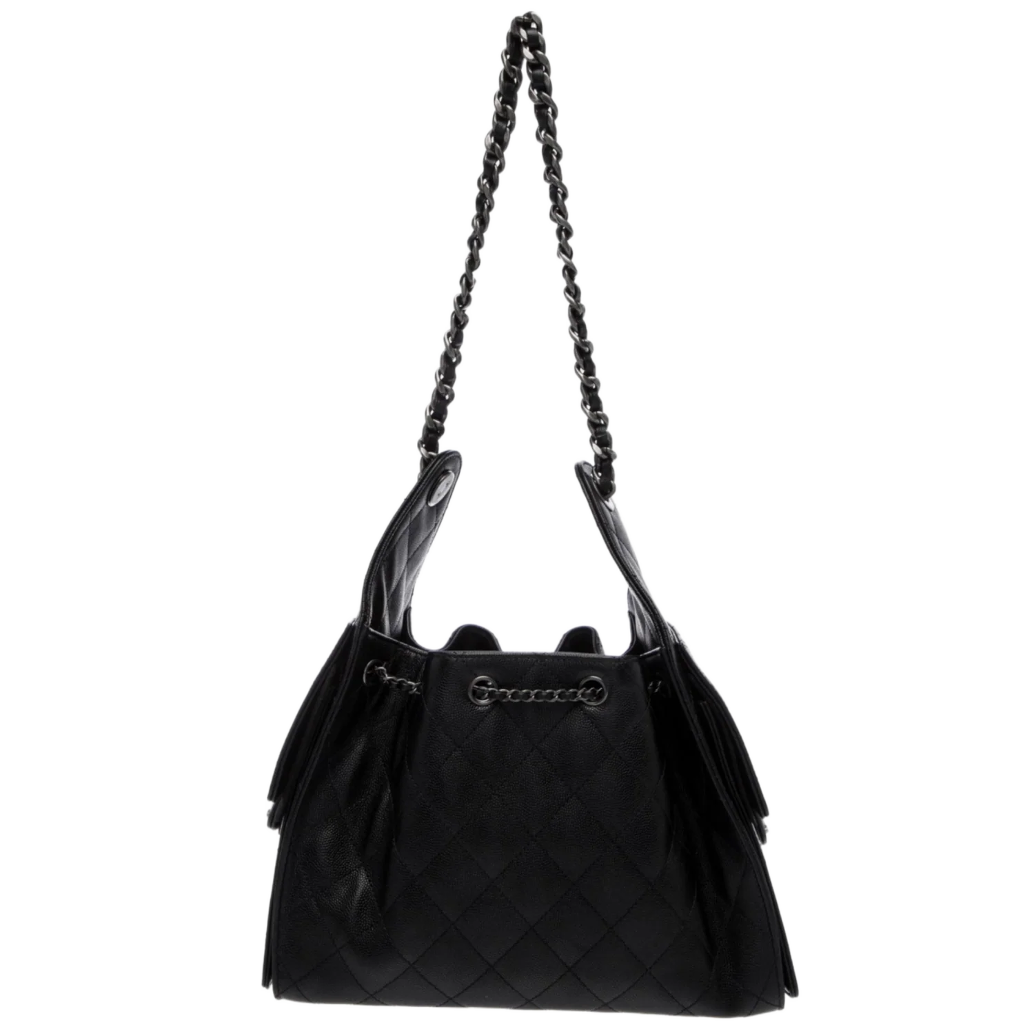 Chanel 'Black' Caviar Quilted Leather Small 25 Hobo Bag - Image 2
