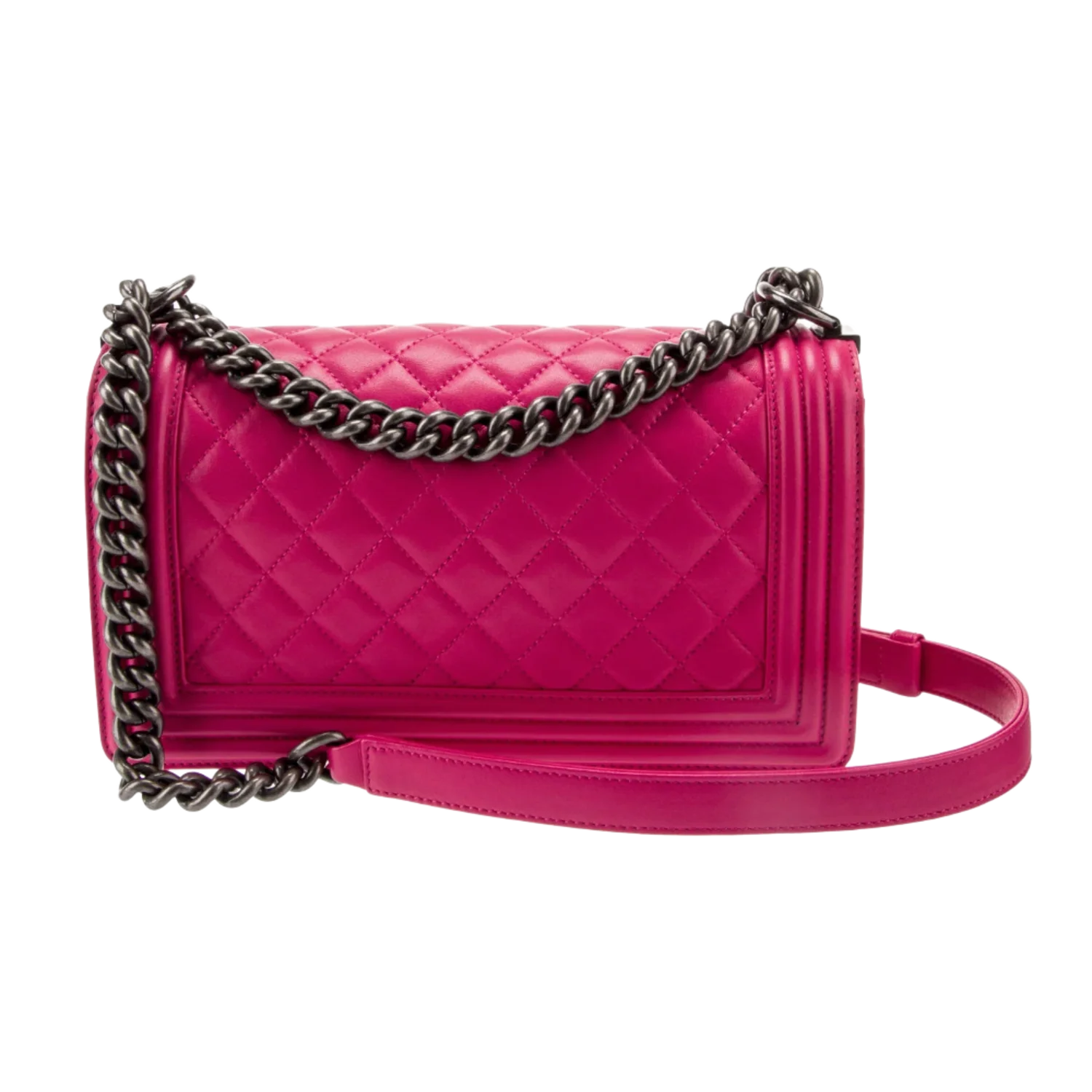 Chanel 'Boy Flap' Quilted Lambskin Pink Medium Bag - Image 2