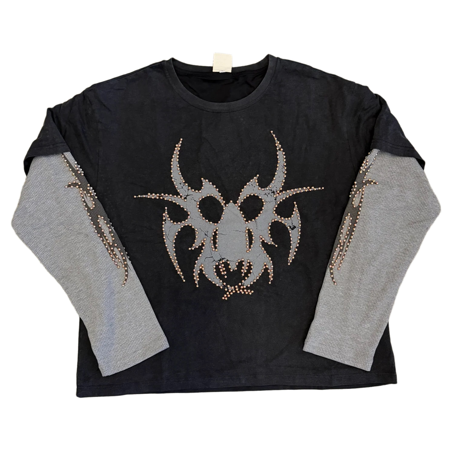 Chew Forever 'Black and Grey' Rose Studded Longsleeve