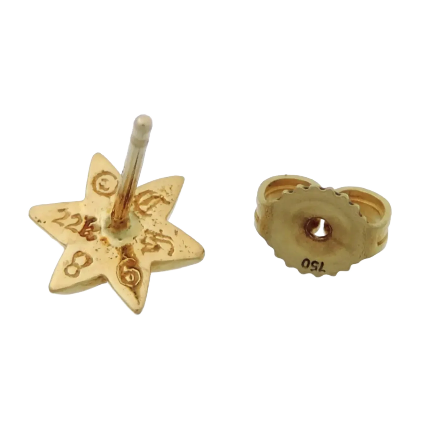 Chrome Hearts '22K Gold Diamond Star' Earrings Set - Image 2