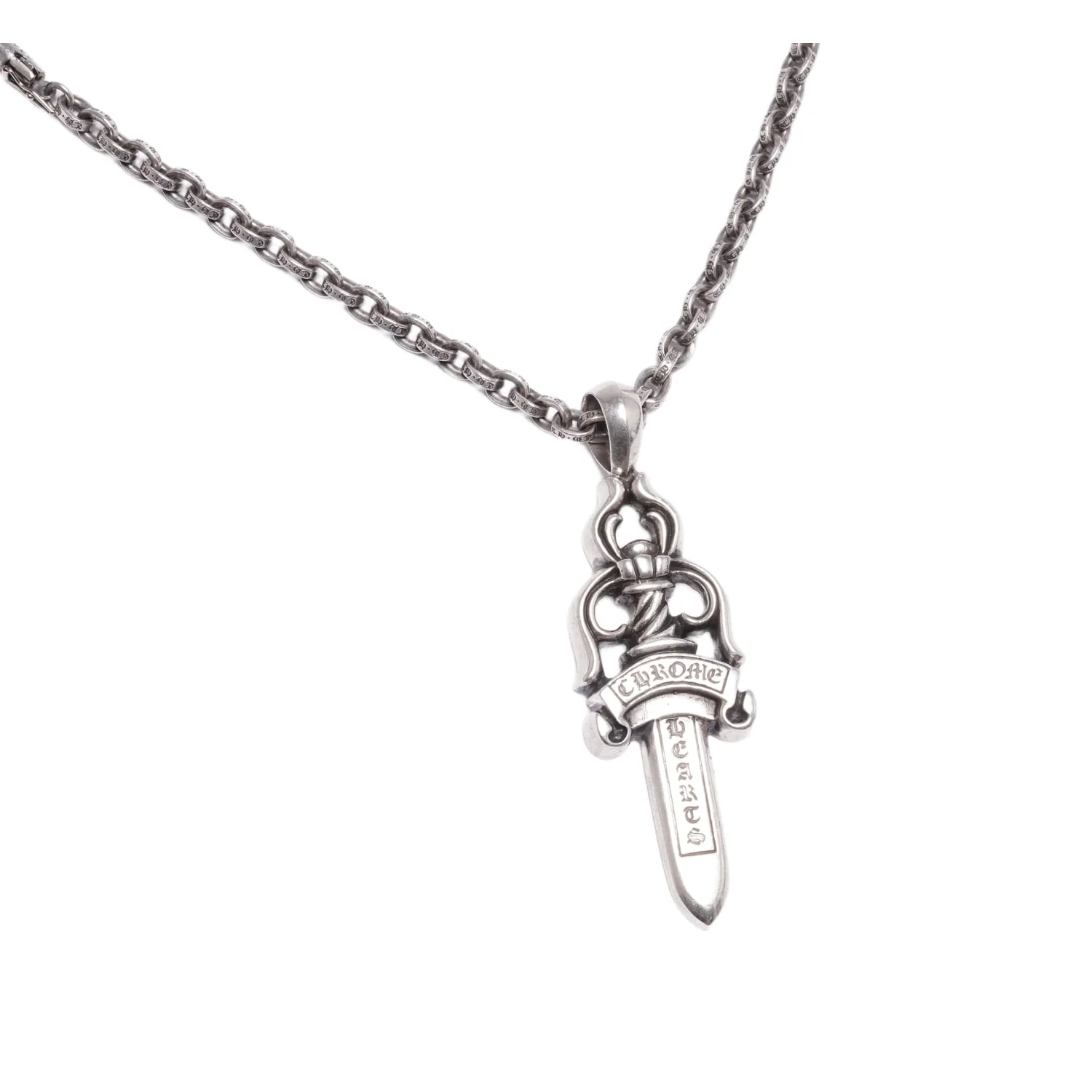Chrome Hearts 'Big Dagger Star of David' Paper Chain Necklace - Image 3