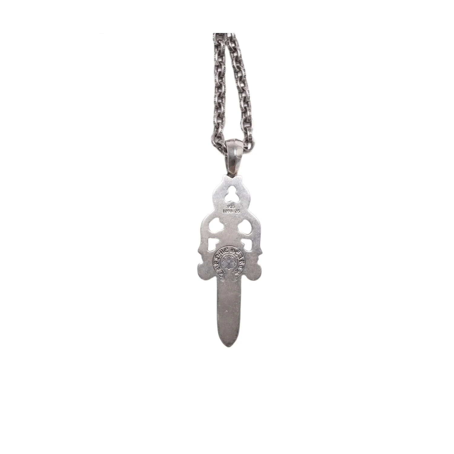 Chrome Hearts 'Big Dagger Star of David' Paper Chain Necklace - Image 4