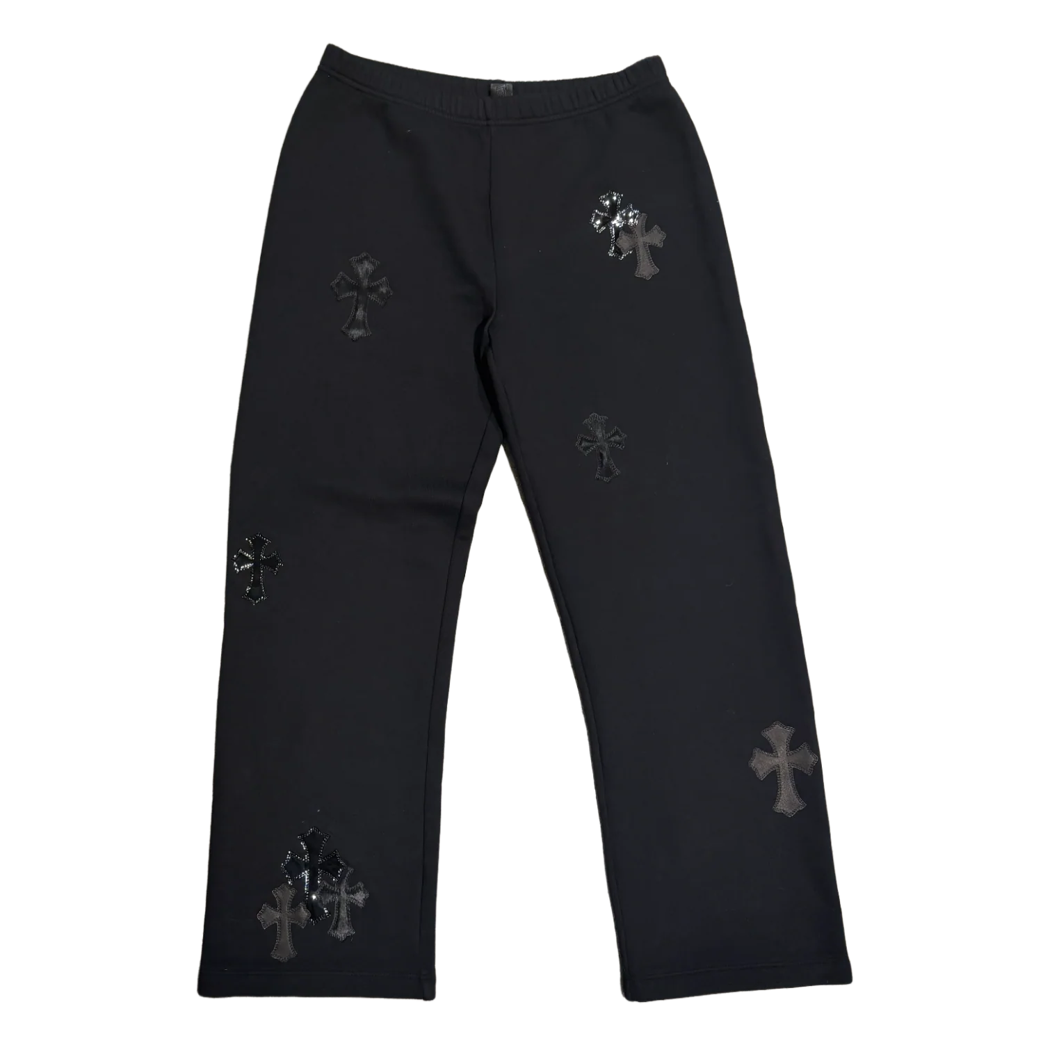 Chrome Hearts 'Black Cross Patches' Black Sweatpants