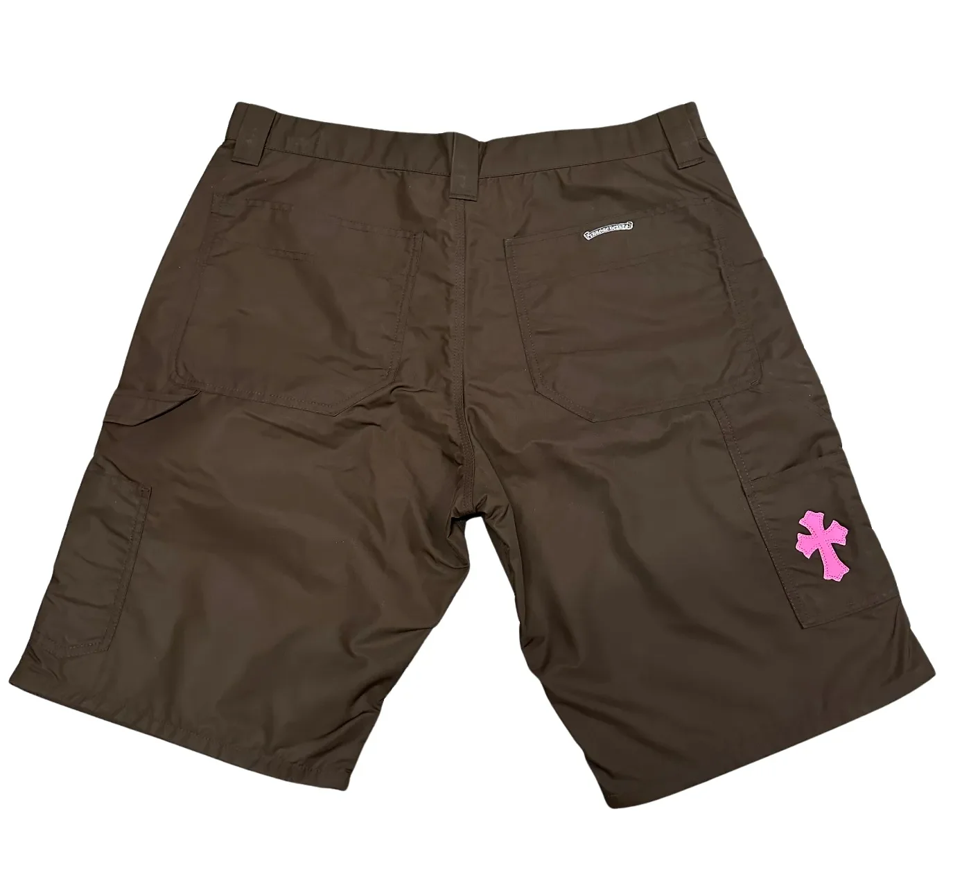 Chrome Hearts 'Brown' Nylon & Leather Double Knee Carpenter Shorts - Image 2