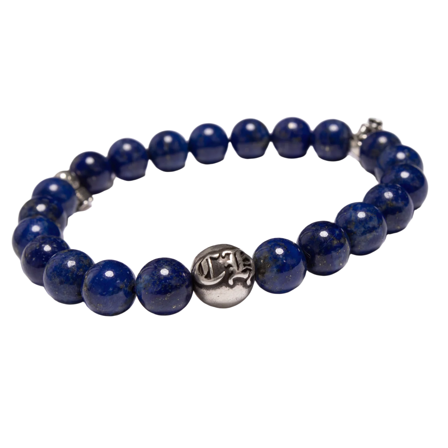 Chrome Hearts Foti 'CH Skull Ball' Blue Beaded Bracelet - Image 2