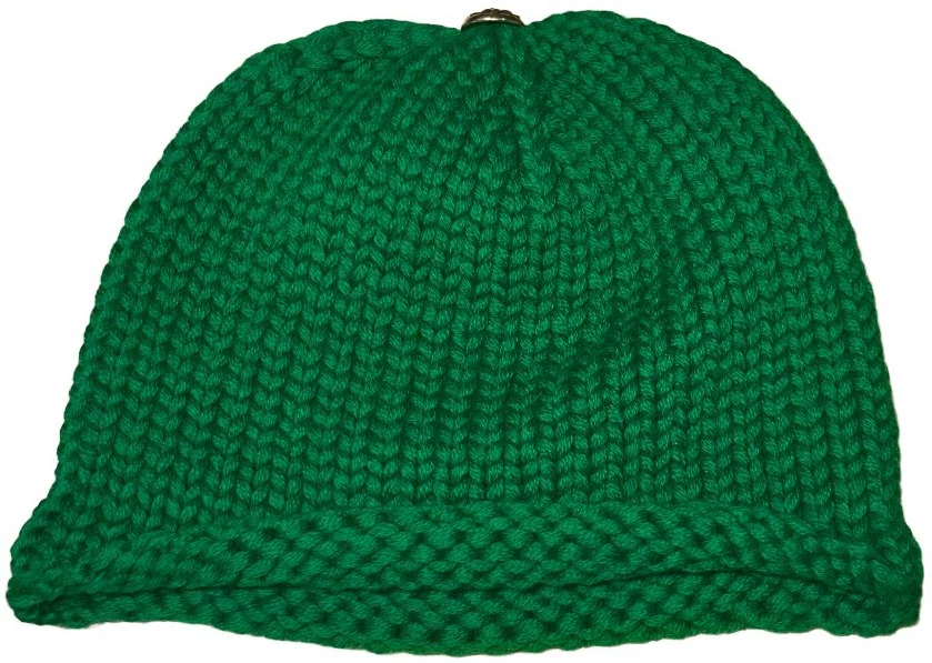 Chrome Hearts 'Cheetah Print' Kids Cross Patch Green Cashmere Beanie - Image 2