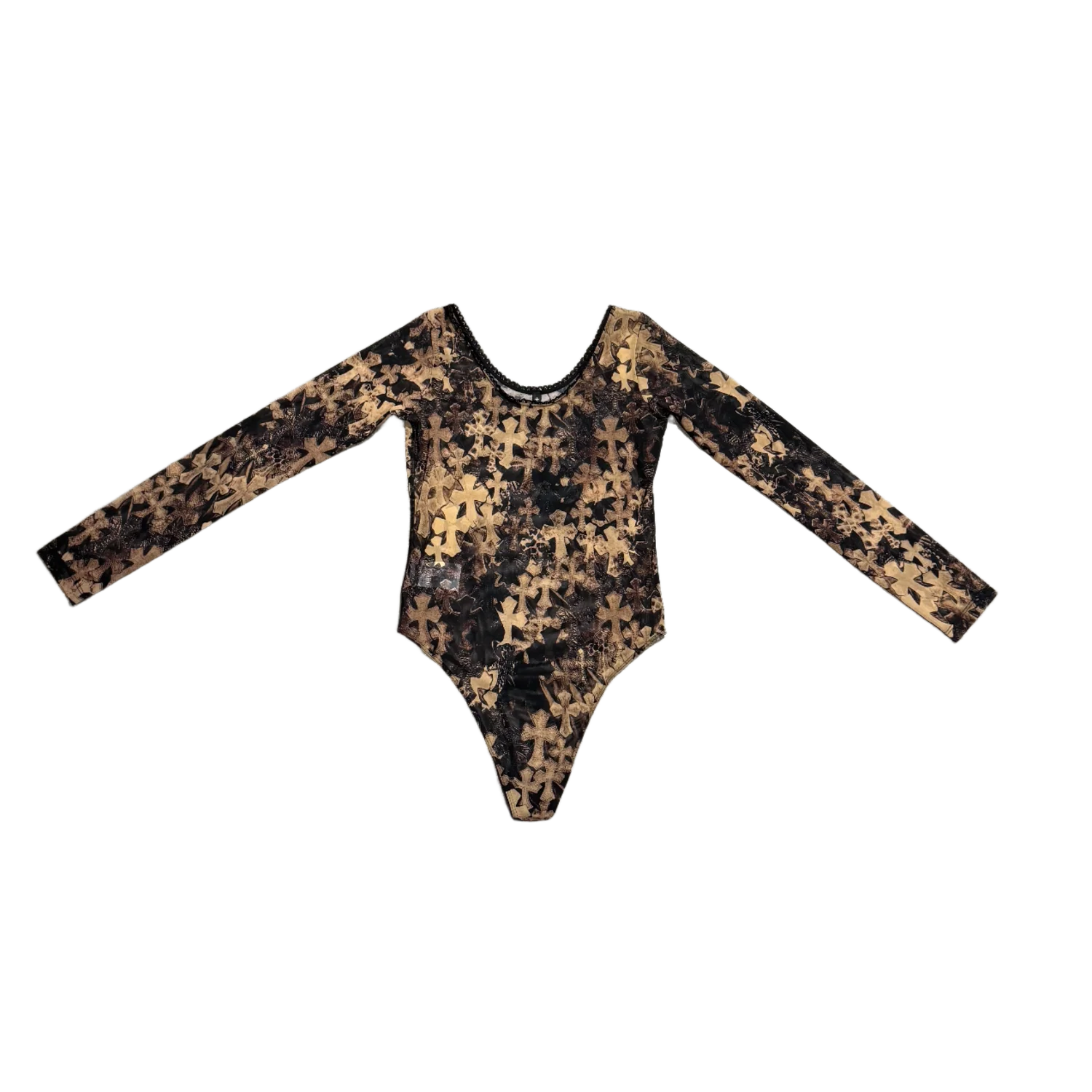 Chrome Hearts 'Cross Print' Womens Mesh Body Suit