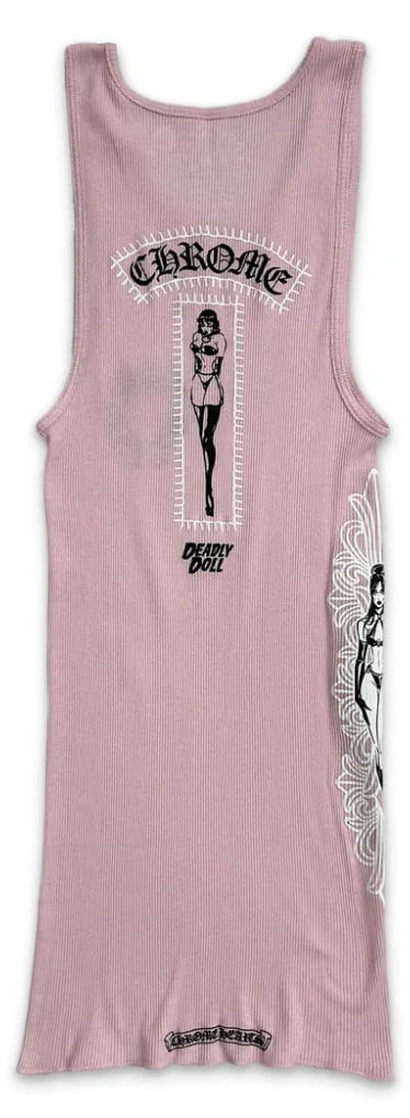Chrome Hearts 'Deadly Doll' Pink Floral Tank Top - Image 2