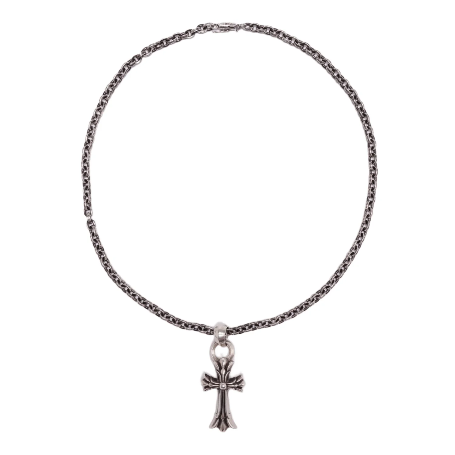 Chrome Hearts ''Double Cross Pendant' Paper Chain 20in. Necklace - Image 5