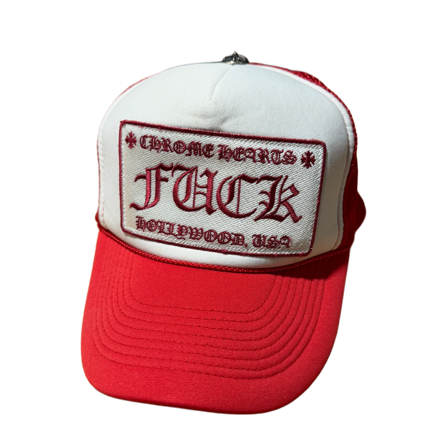 Chrome Hearts 'Fuck' Vintage Red Trucker Hat