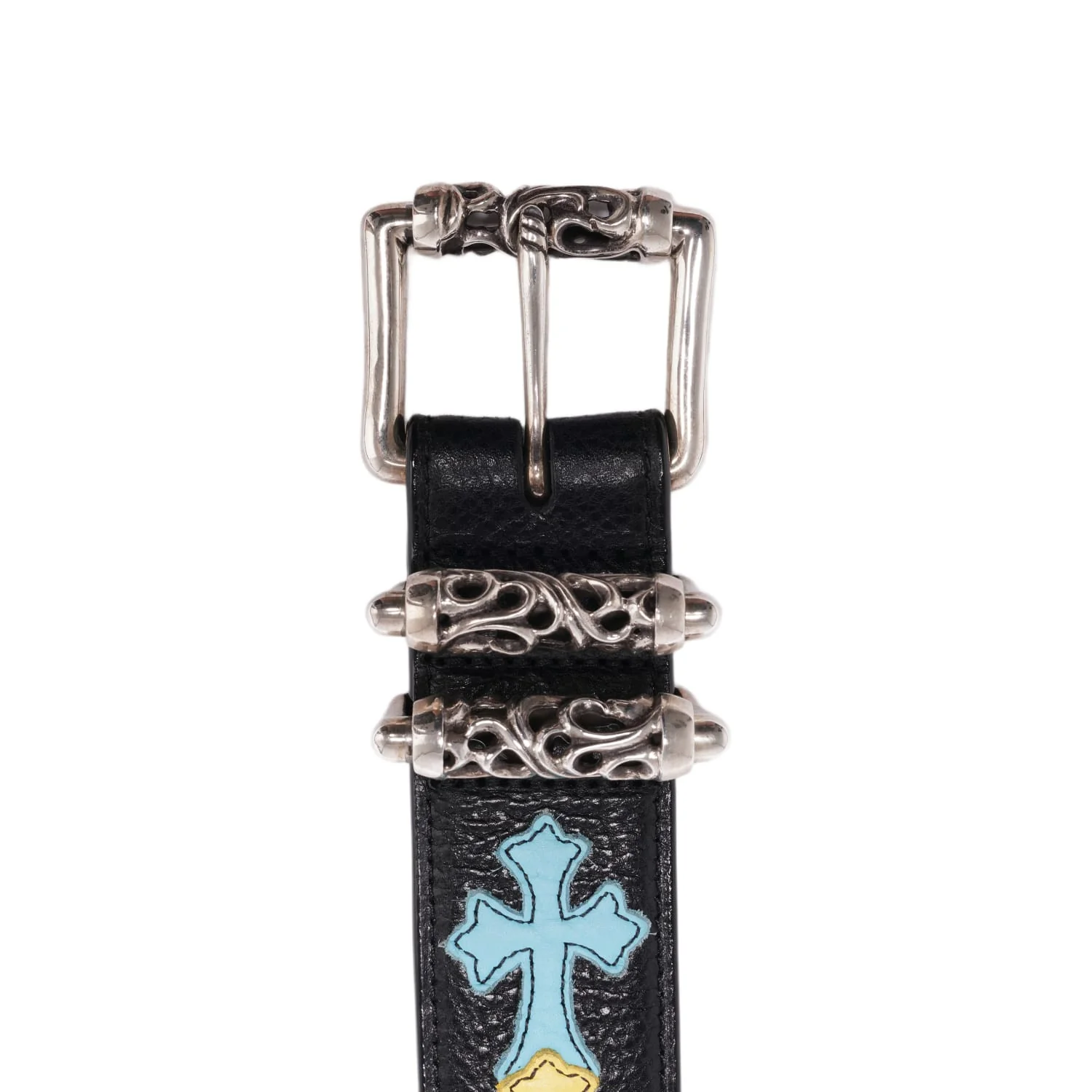 Chrome Hearts 'Multicolor' Cemetery Patch Double Roller Belt - Image 2