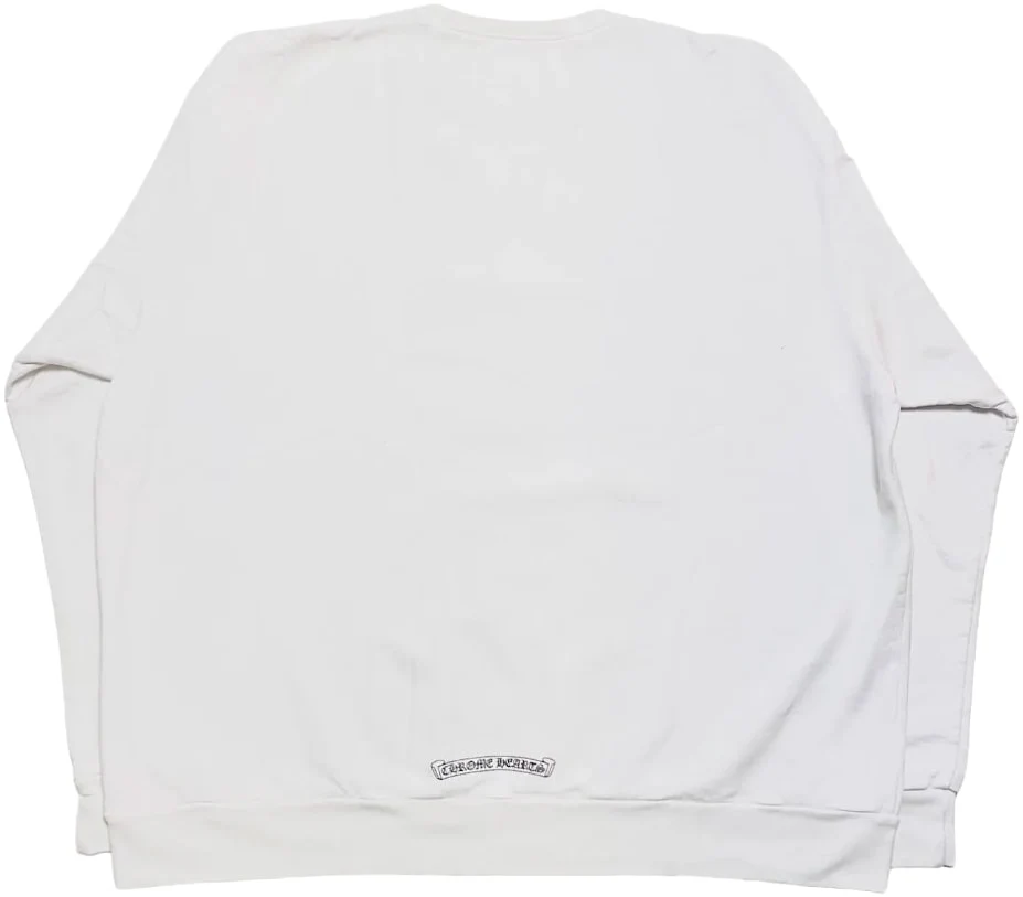 Chrome Hearts 'Love You' Neck Logo White Crewneck - Image 2