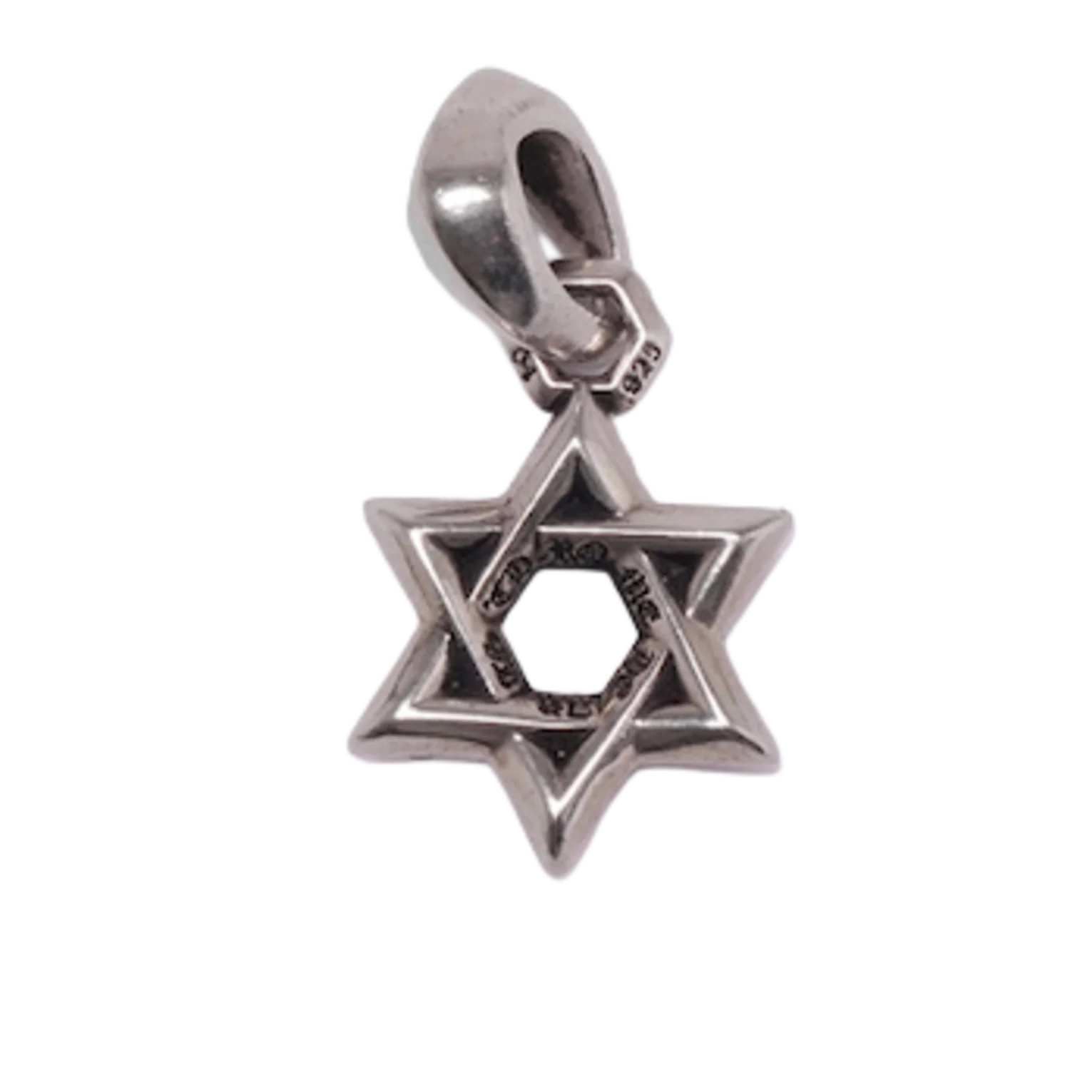 Chrome Hearts 'Star of David' Diamond Silver Pendant - Image 2