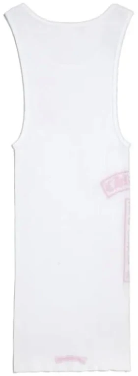 Chrome Hearts 'T Bar Rib' White/Pink Tank Top - Image 2