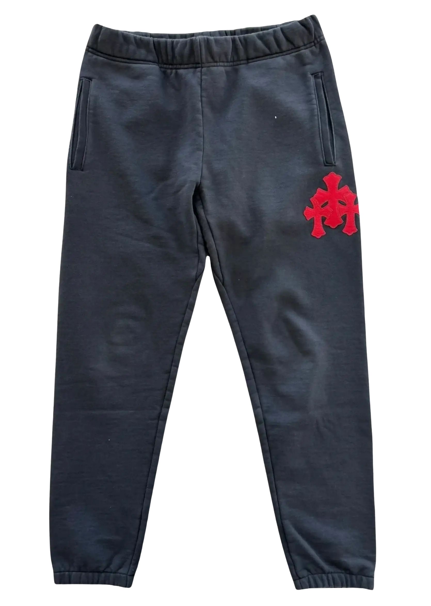 Chrome Hearts 'Triple Red Cross' Navy Crewneck Sweatpant Set - Image 2