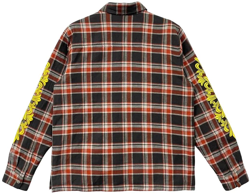 Chrome Hearts 'Yellow Cross Logo' Plaid Quilted Flannel - Image 2