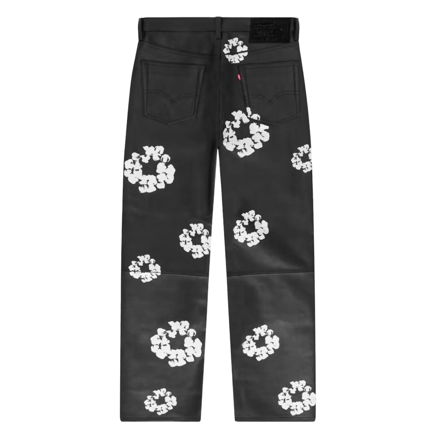 Denim Tears x Levi's Leather Cotton Wreath Jeans Black Denim - Image 2
