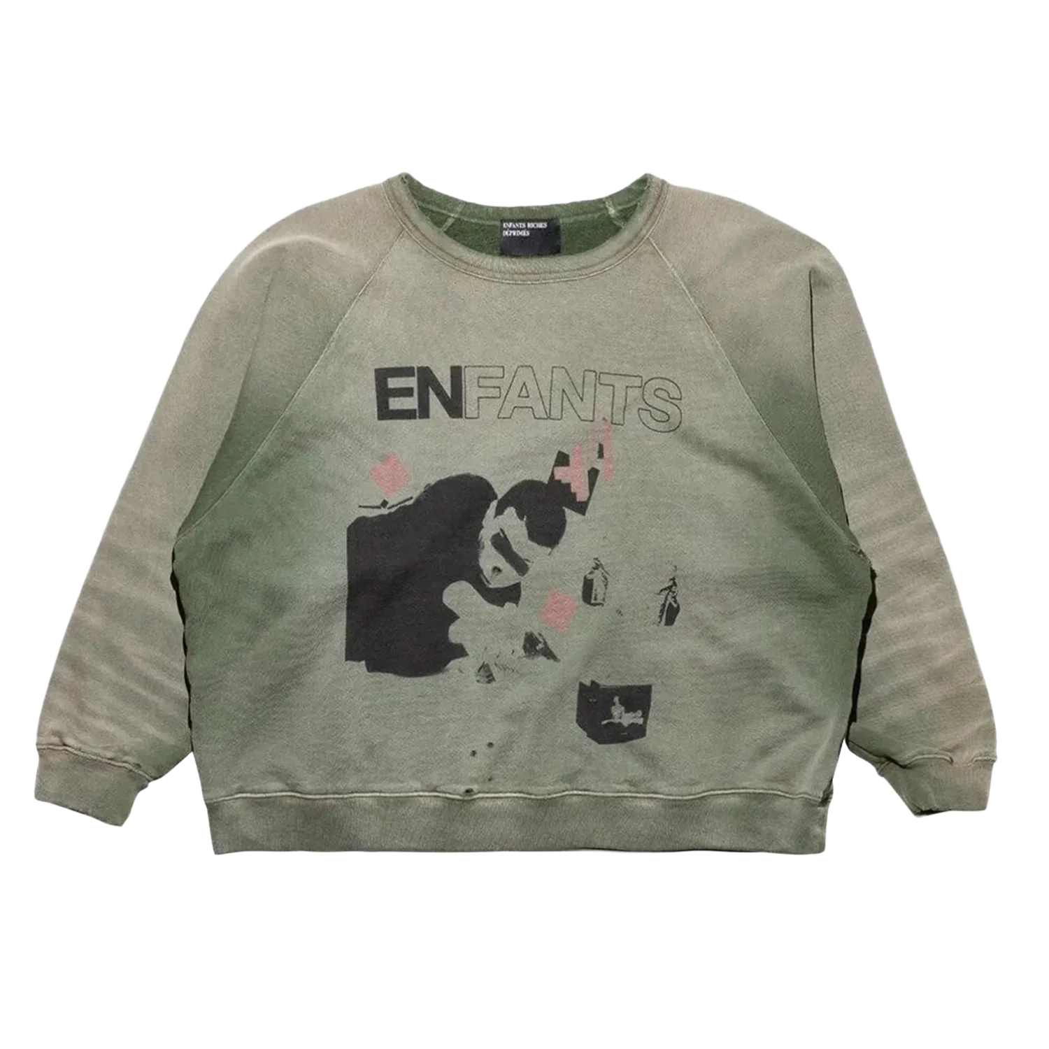 Enfants Riches Déprimés 'My Death My Life Raglan' Green Sweatshirt