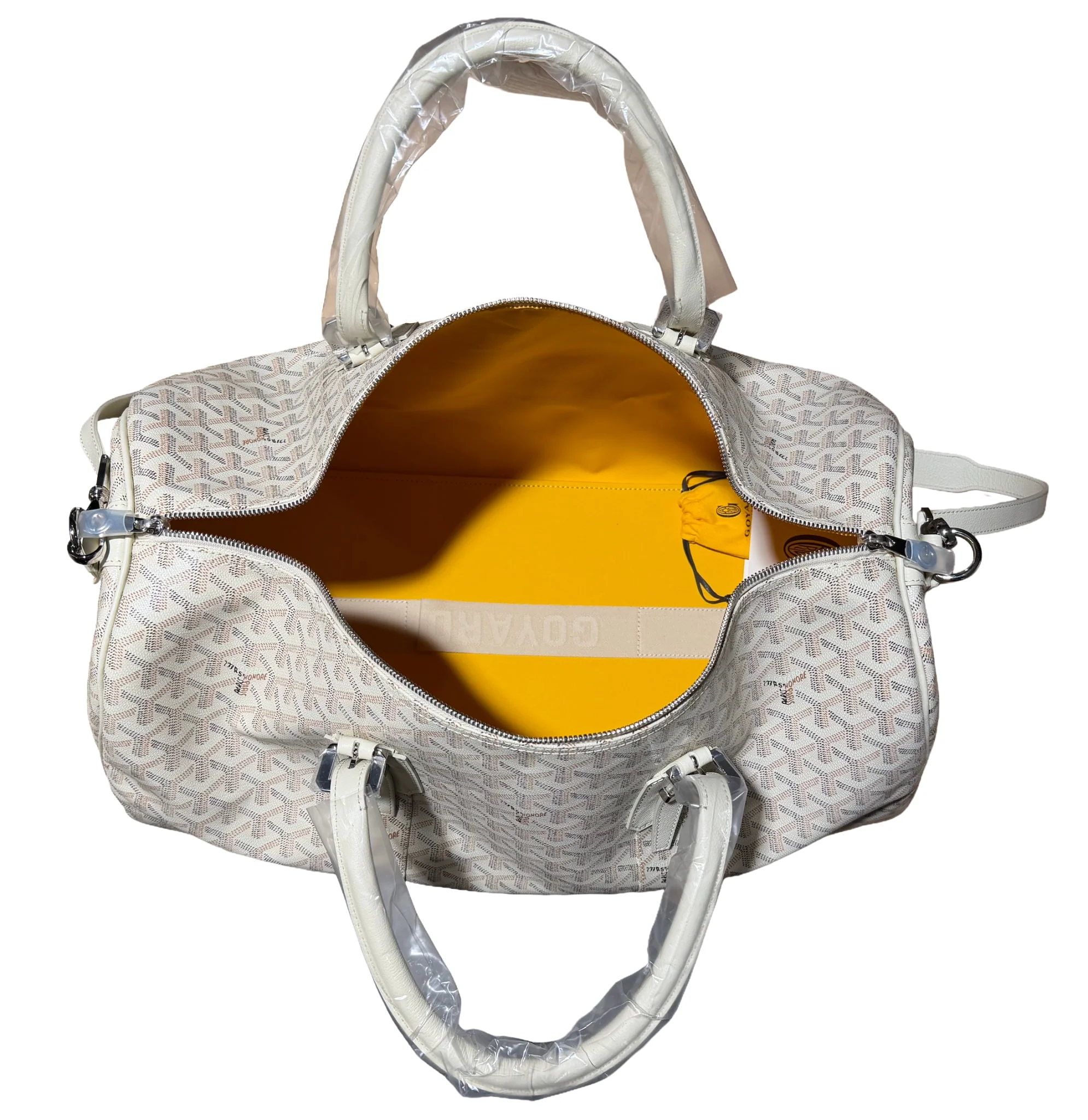 Goyard 'Sand' Boston 50 Duffle w/ Leather Strap - Image 2