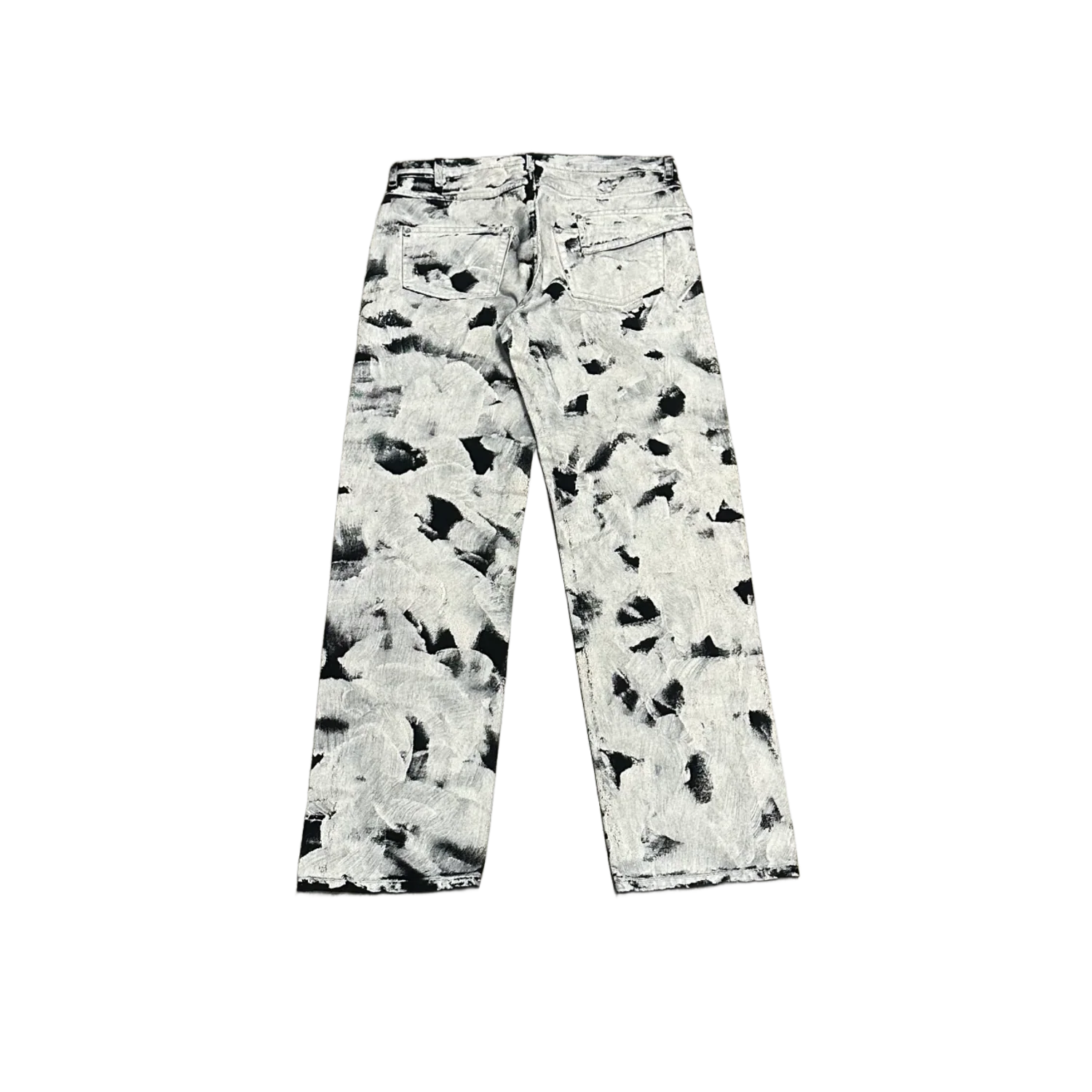 Heliot Emil 'Black/White' Painted Straight Leg Jeans - Image 2