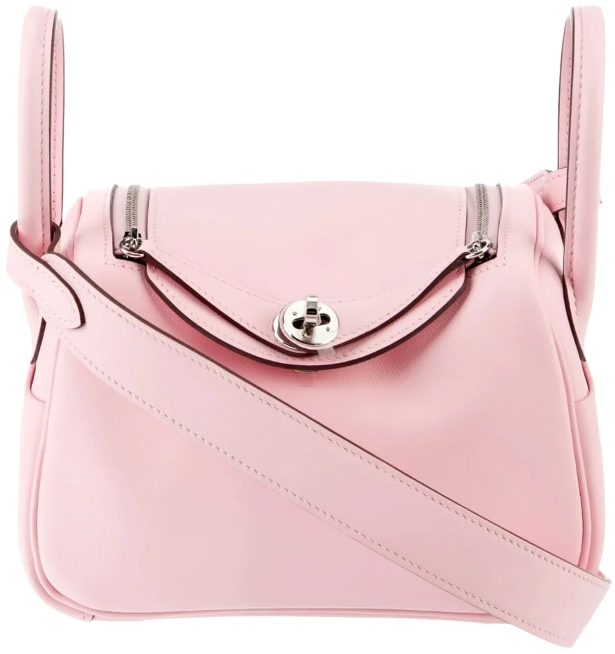 Hermès  'Rose Sakura Pink' Mini Lindy 20 With Palladium Hardware