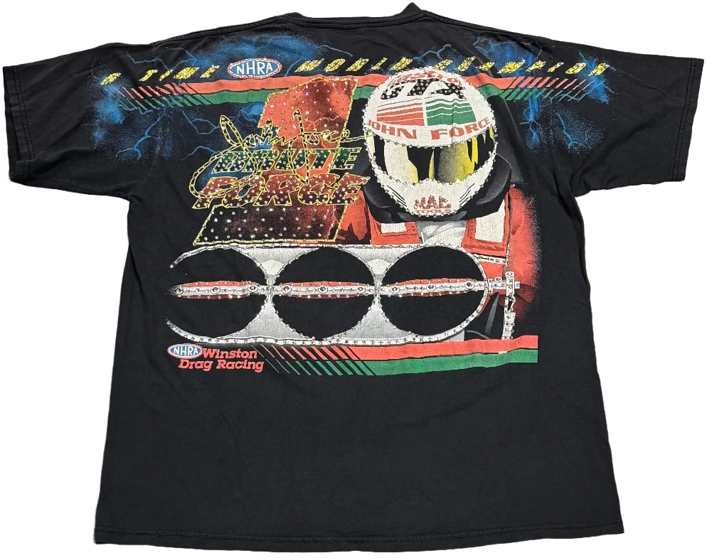 John Force 'Out In Force' Rhinestone Vintage Tee - Image 2
