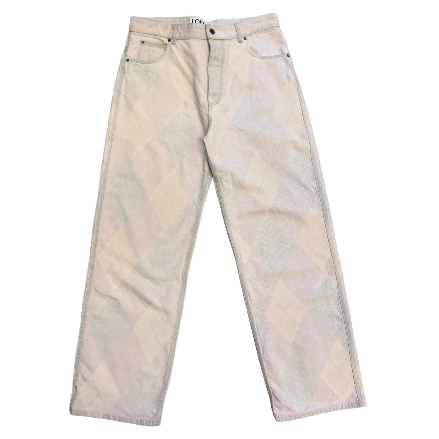 Loewe 'Beige' Diamond Print Jeans