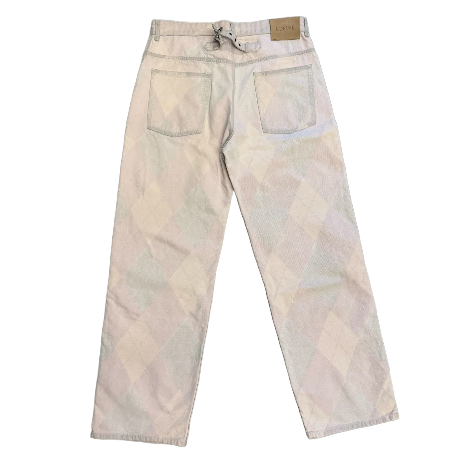 Loewe 'Beige' Diamond Print Jeans - Image 2