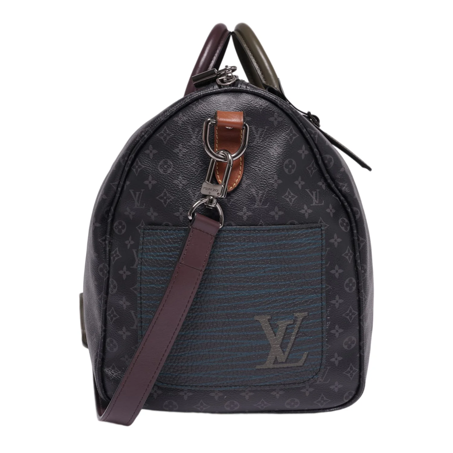 Louis Vuitton 'Black and Olive' Monogram 55 Duffle Bag - Image 4