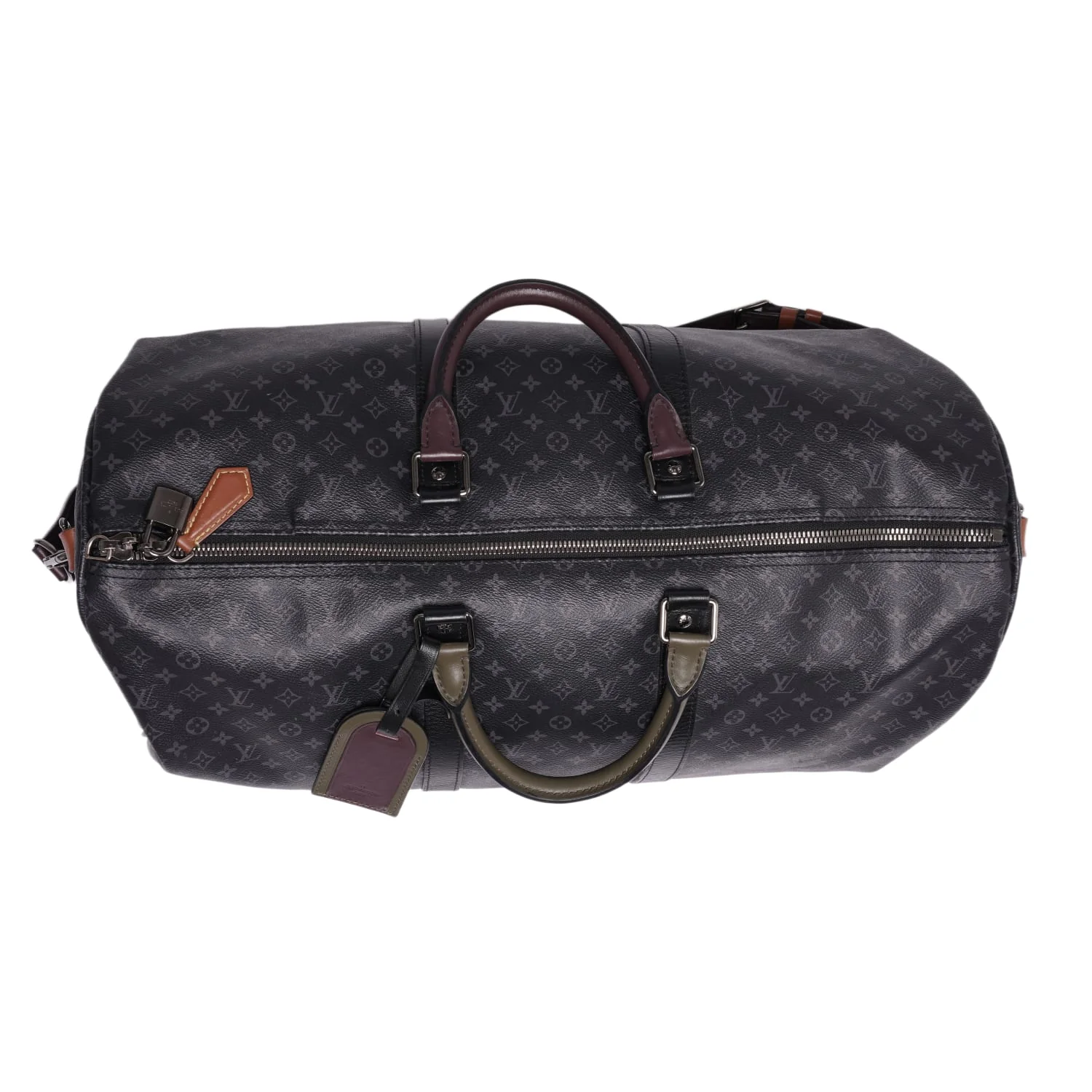 Louis Vuitton 'Black and Olive' Monogram 55 Duffle Bag - Image 6