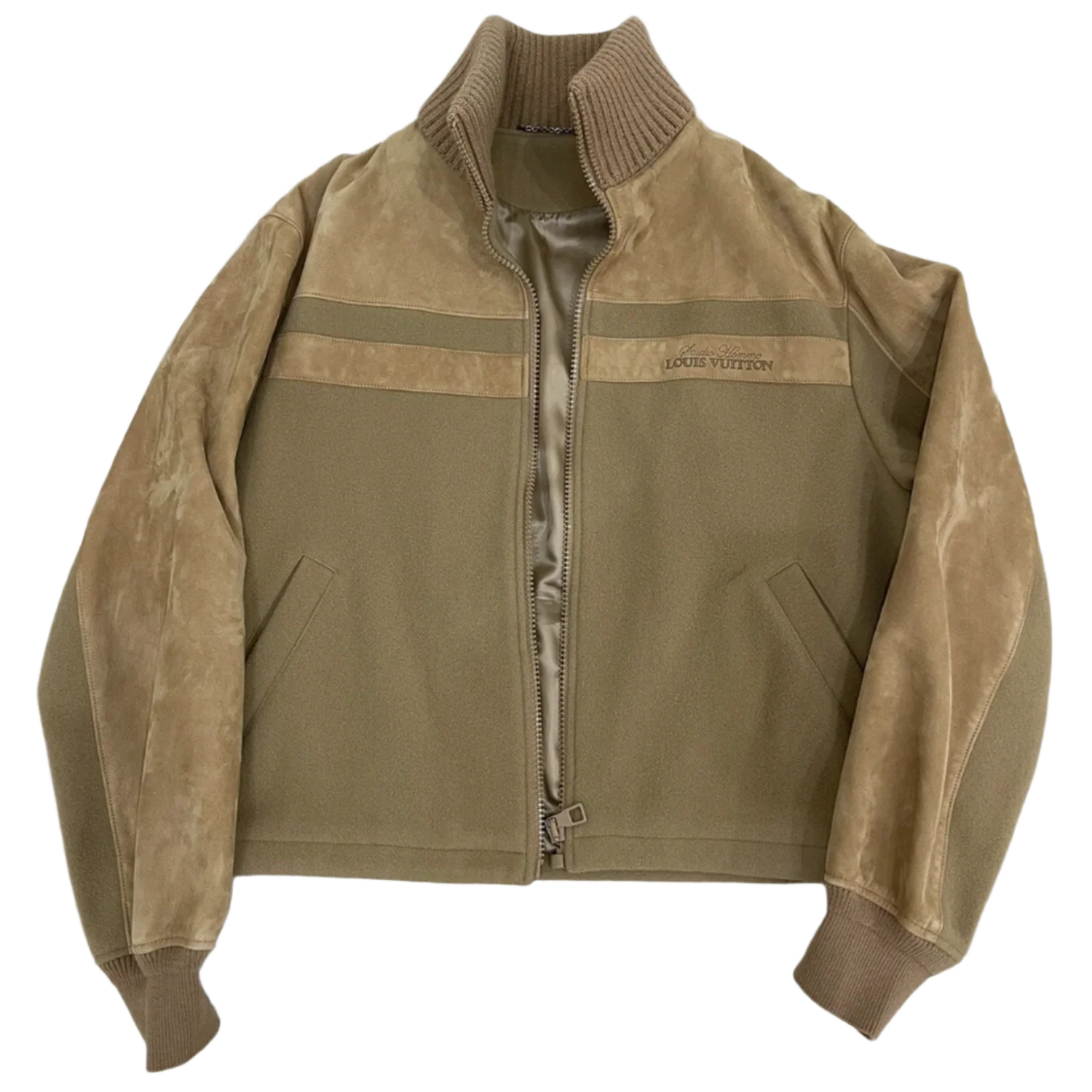 Louis Vuitton 'Camel Suede' Zip Up Teddy Jacket