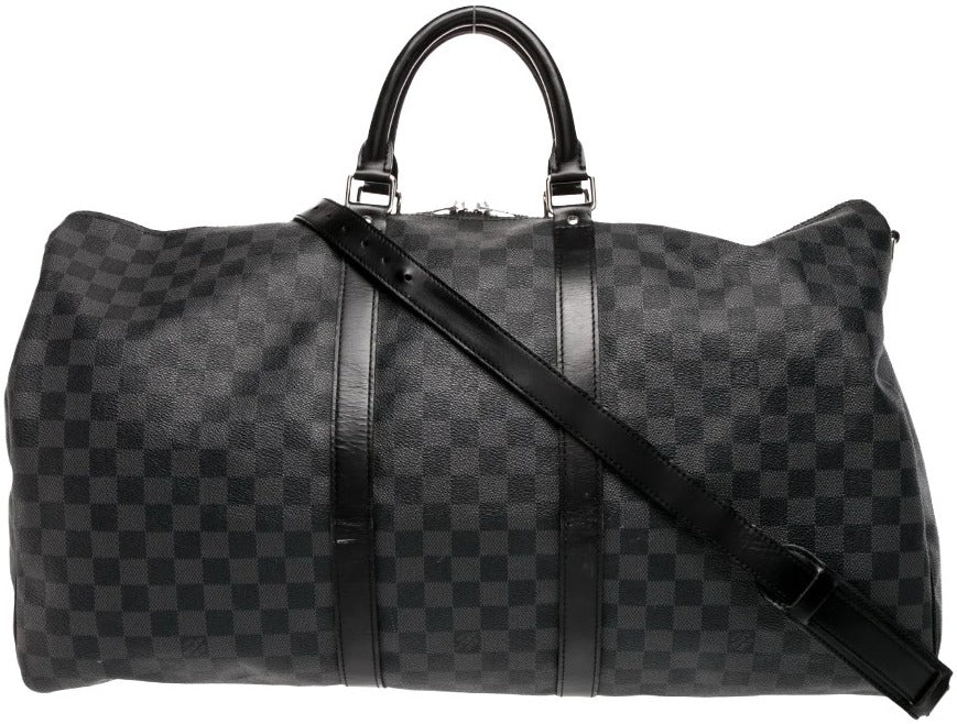 Louis Vuitton 'Keepall Bandoulière 55' Checkered Duffle Bag - Image 2