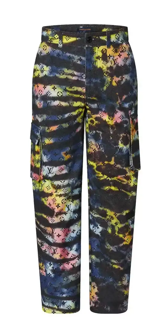 Louis Vuitton 'Monogram' Tie Dye Cargo Denim Set - Image 2