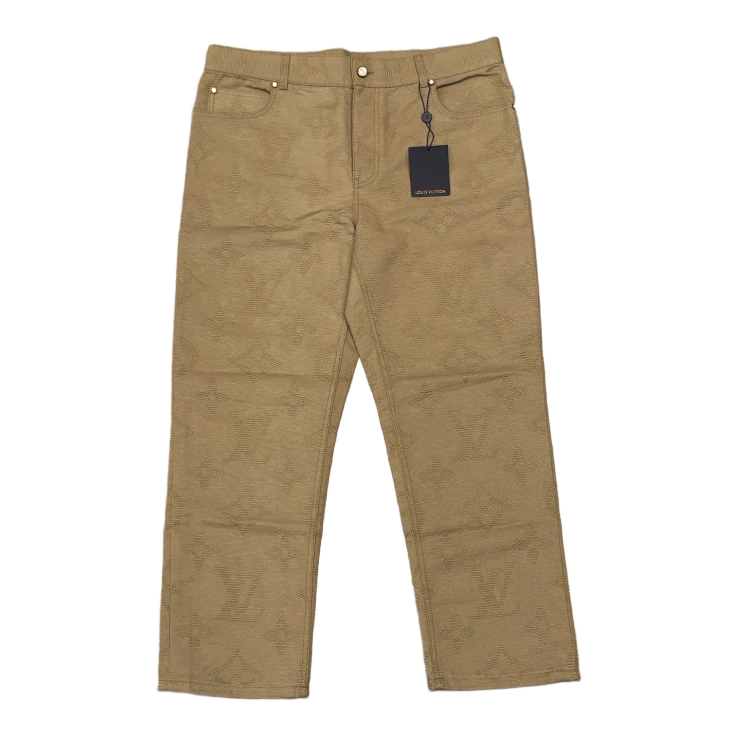 Louis Vuitton 'Tan' Monogram Embroidered Skate Pants