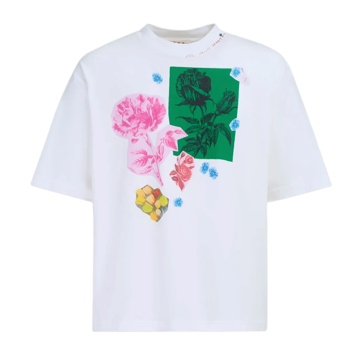 Marni 'Flower Collage' White Tee