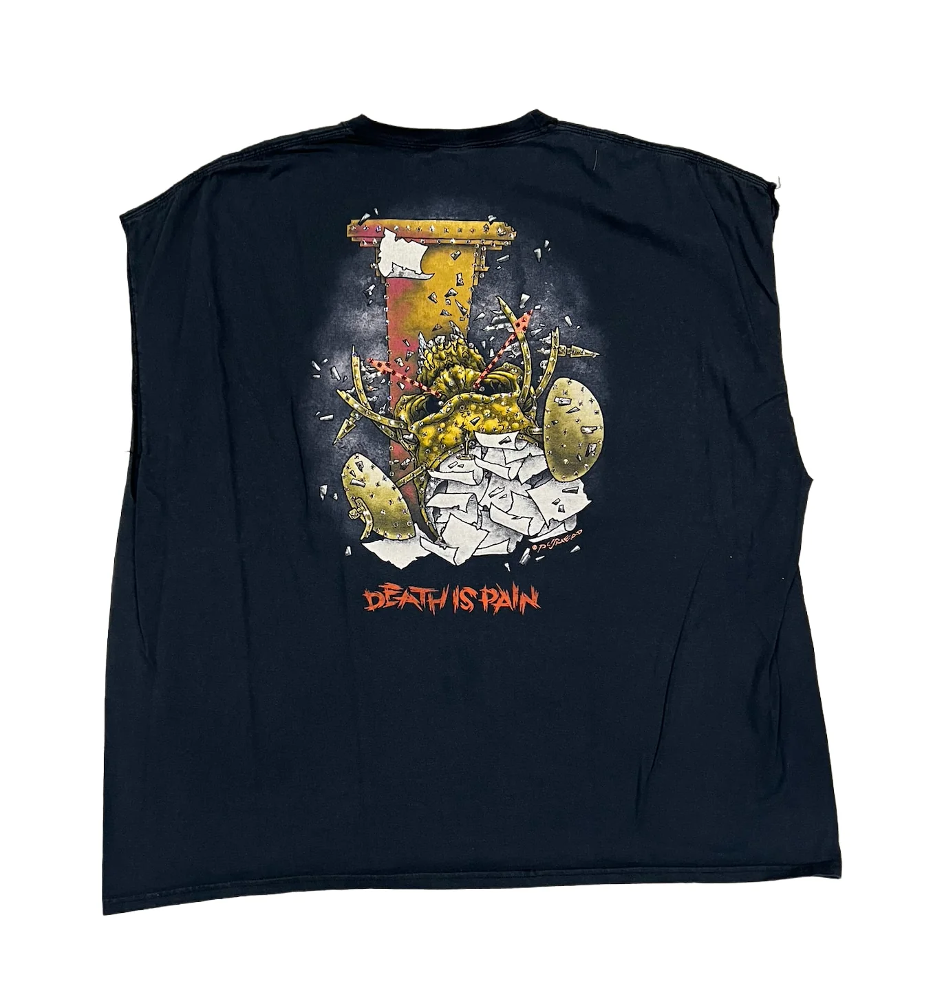 Metallica 'Death Is Pain' Rhinestone Vintage Cutoff - Image 2