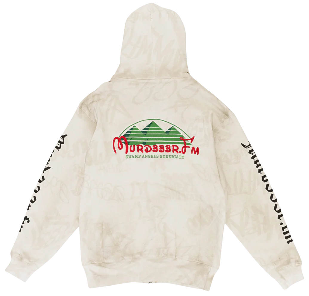 Murd333r.fm 'White Disn333' Hoodie - Image 2