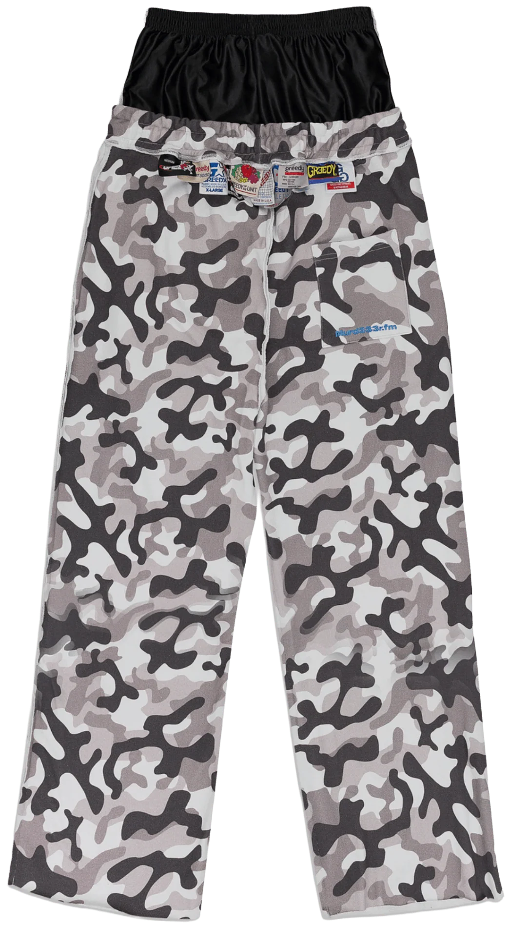 Murd333r.fm x Greedy Unit 'White Camo' Layer Sweatpants - Image 2
